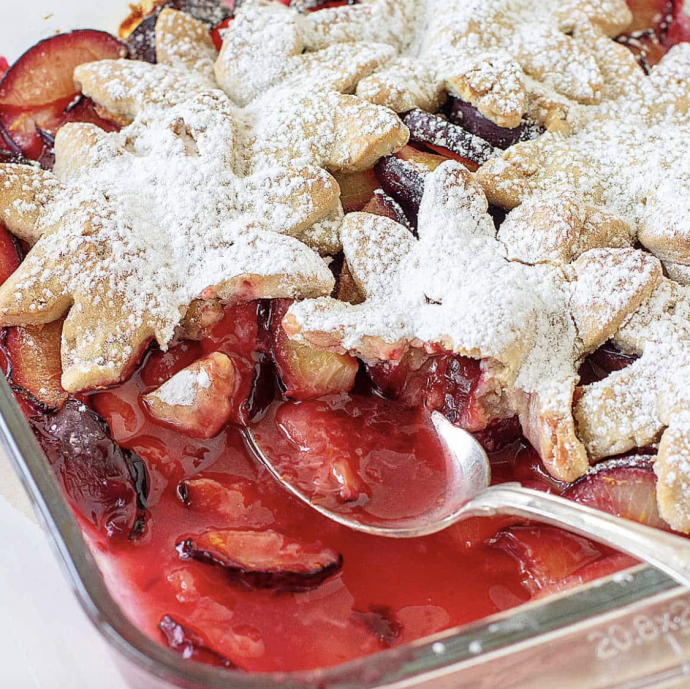 Cinnamon Plum Cobbler