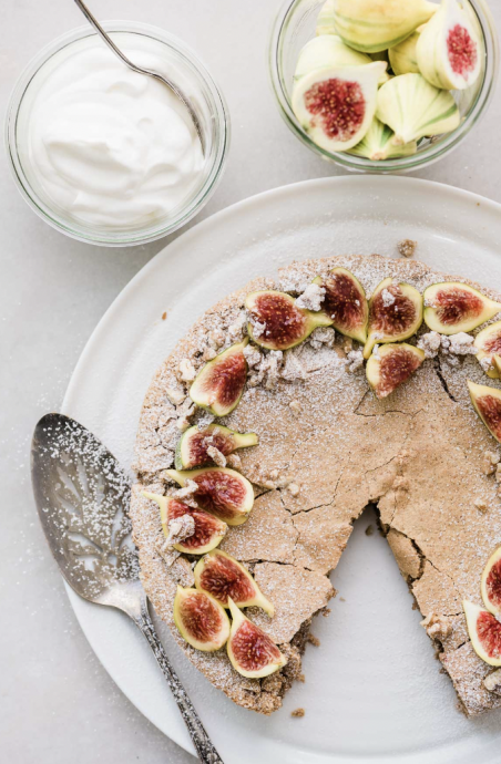 Flourless Walnut Cake with Fresh Figs