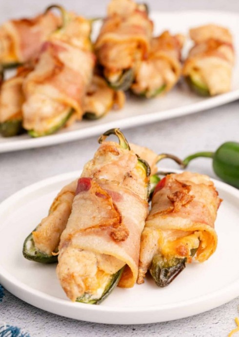 Bacon Wrapped Chicken Jalapeno Poppers