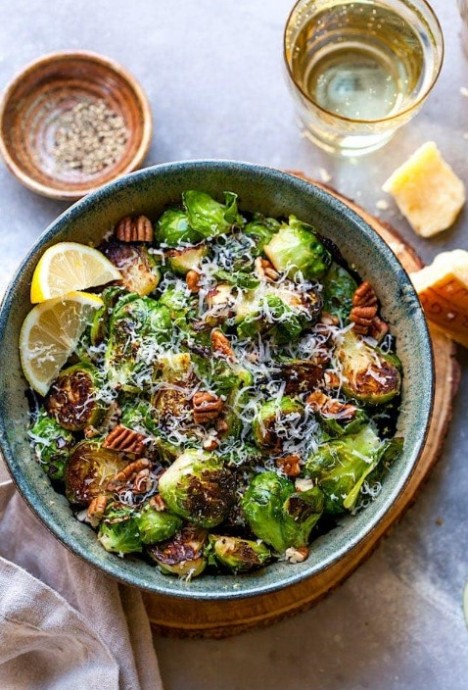 Sautéed Brussels Sprouts with Lemon & Parmesan
