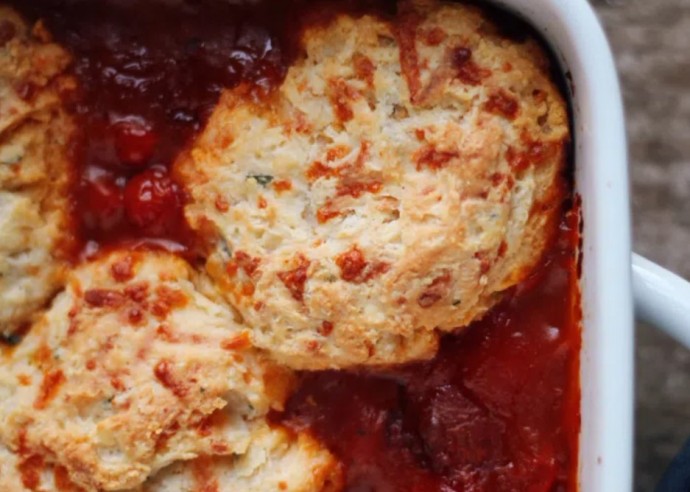 Tomato Cobbler With Cheddar Herb Biscuits