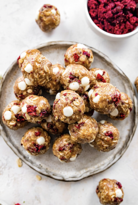 White Chocolate Raspberry Energy Balls