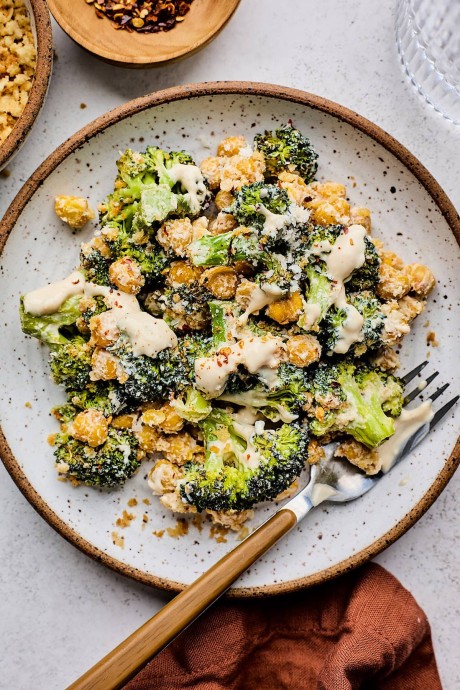 Roasted Broccoli Caesar Salad