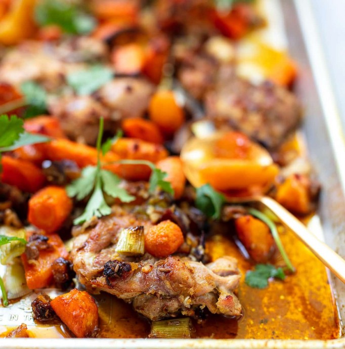 Moroccan Orange Sheet Pan Chicken