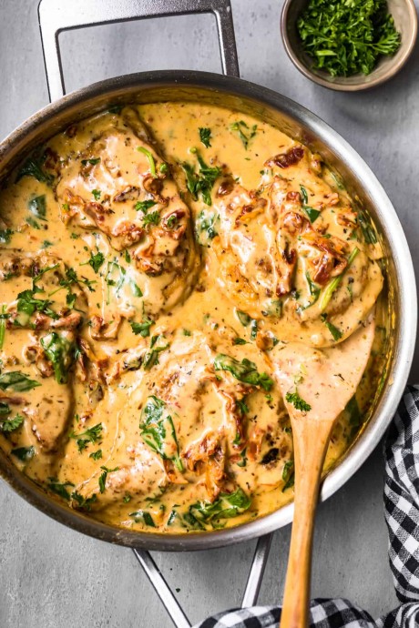 Tuscan Chicken in Parmesan Cream Sauce