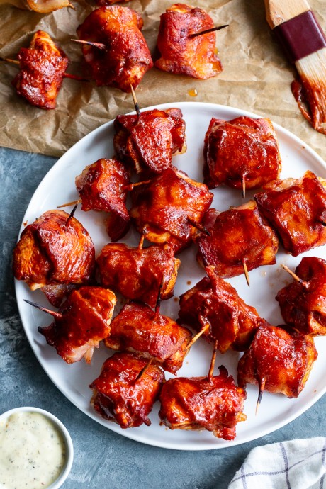 Bacon Wrapped BBQ Chicken Bites