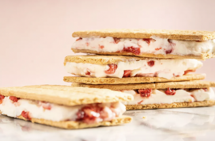 Strawberry Cheesecake Ice Cream Sandwiches