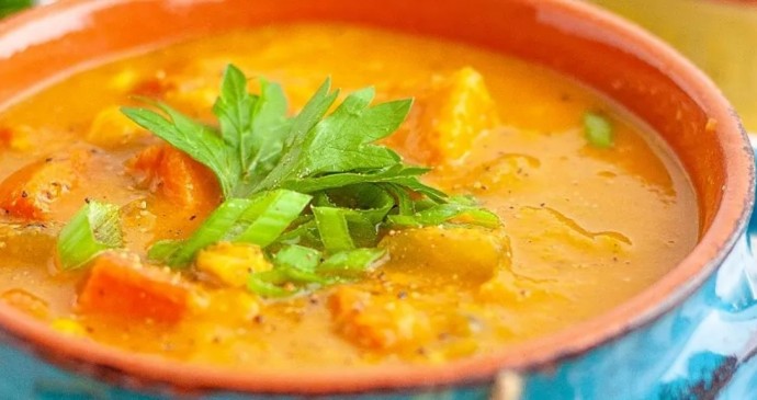 Vegan Corn Chowder (Sweet Potato + Veggie)