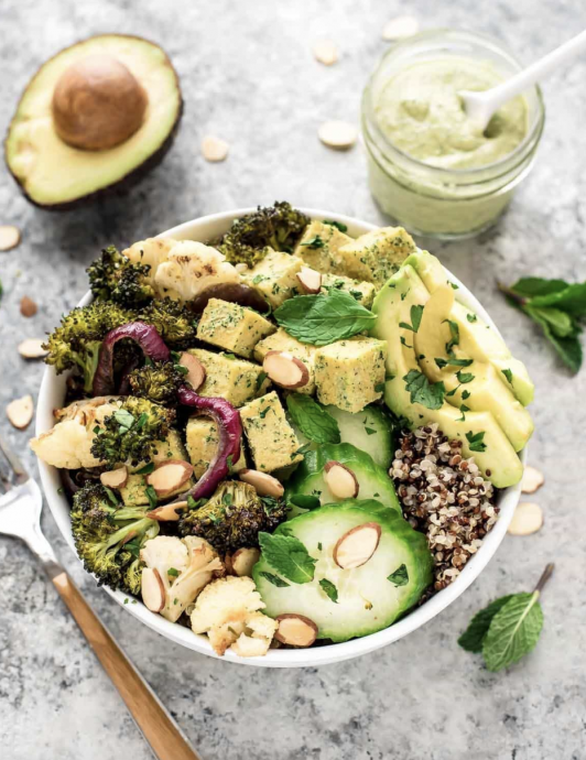 Buddha Bowl with Veggies and Tahini Dressing