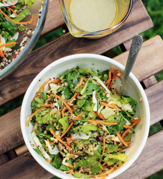 Mega Crunchy Romaine Salad with Quinoa