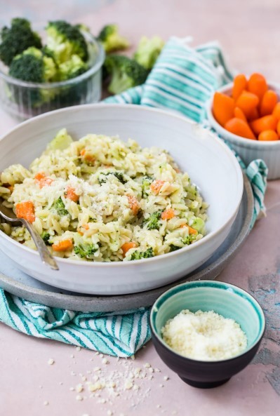 Carrot, Broccoli and Cheese Orzo Carrot, Broccoli and Cheese Orzo