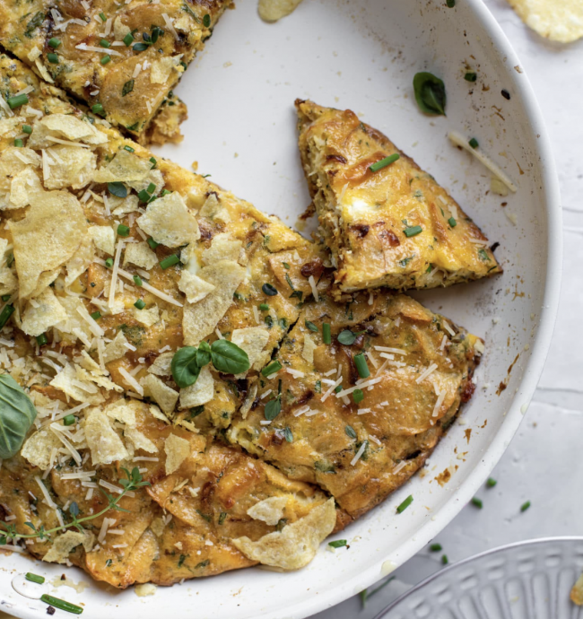 Potato Chip Frittata With Caramelized Onions