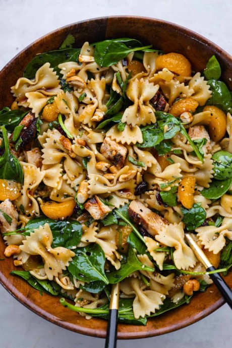 Teriyaki Spinach Pasta Salad