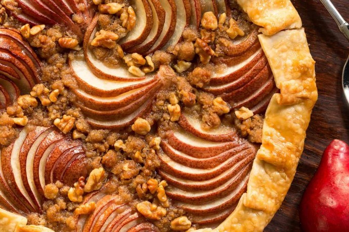Maple-Glazed Red Pear Galette