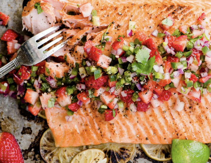 Salmon with Strawberry Salsa