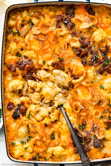 Cheesy Loaded Cauliflower Casserole