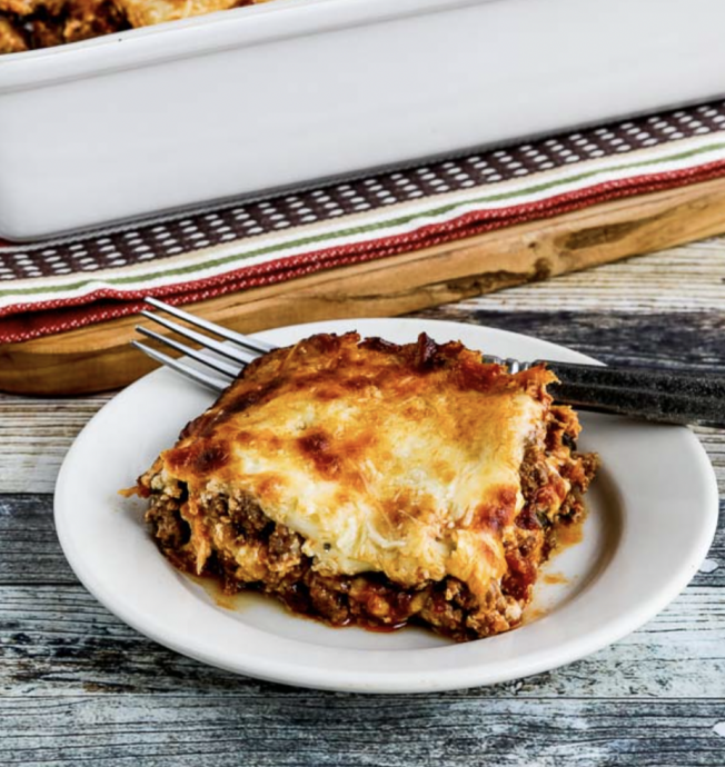 Low-Carb and Keto No-Noodle Lasagna with Sausage and Basil