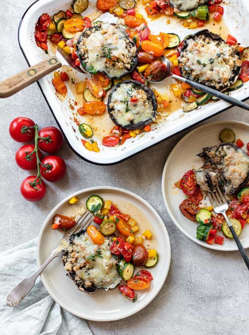 Cheesy Baked Portobello Mushrooms