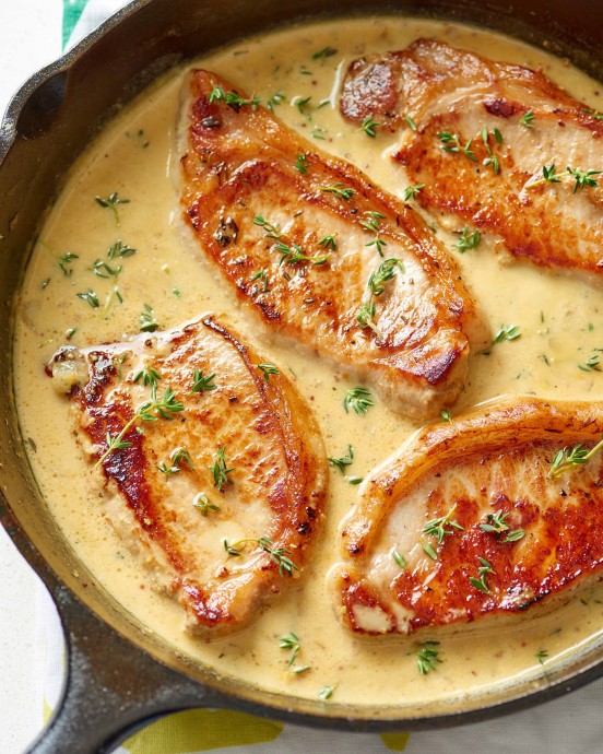 Pork Chops with Dijon Cream Sauce