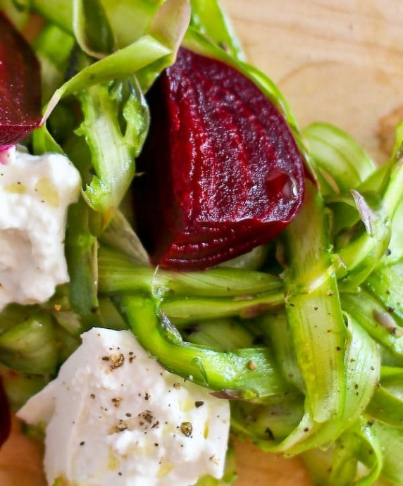 Asparagus Ribbon Salad With Beets & Burrata