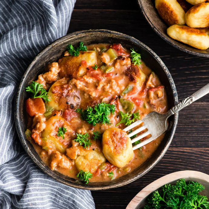 Cheesy Sausage Gnocchi