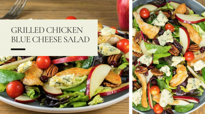 Grilled Chicken Blue Cheese Salad with Apples