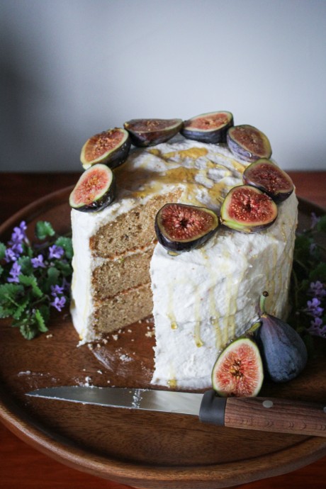 Earl Grey Cake with Honey-Fig Buttercream