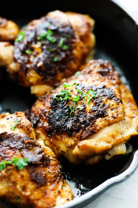 Skillet Italian Herb Chicken Thighs