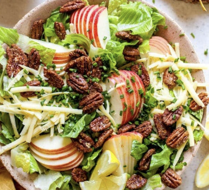 Apple Pecan Salad with Creamy Lemon Dressing