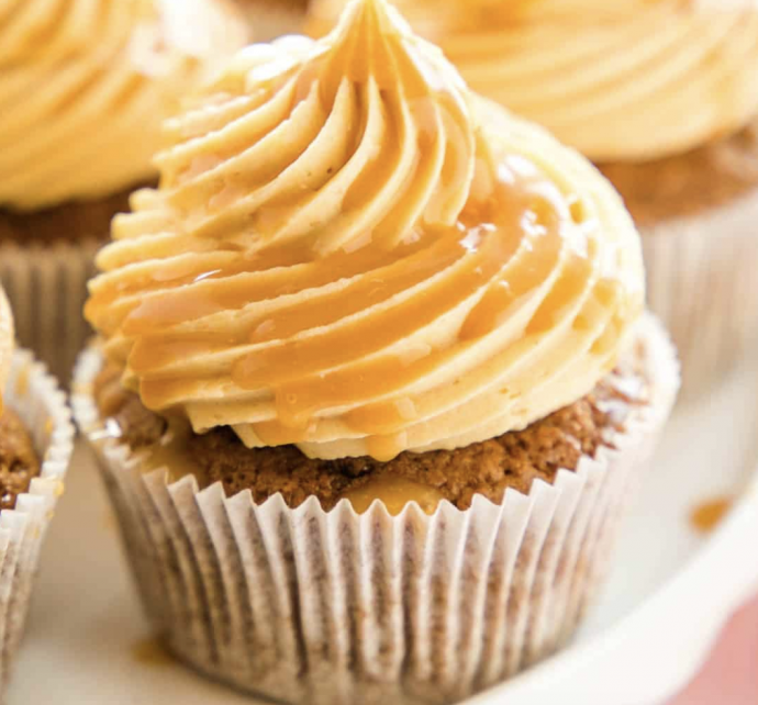 Caramel Apple Cupcakes with Caramel Buttercream