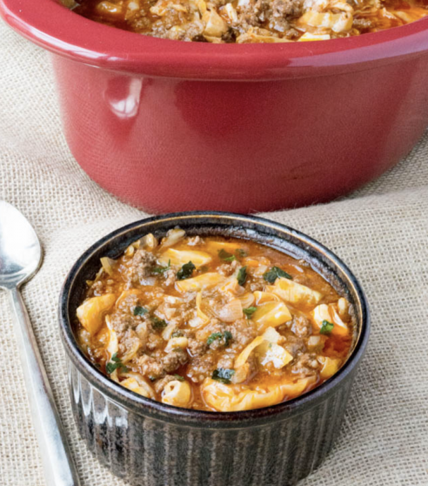 Slow Cooker UnStuffed Low Carb Cabbage Roll Soup