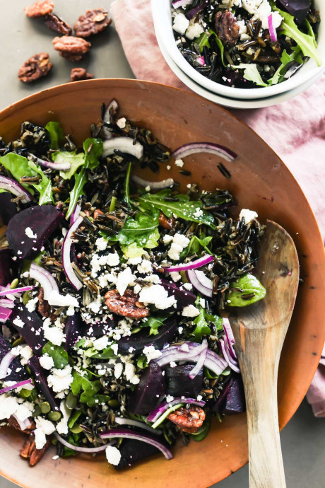 Beet and Wild Rice Salad with Spiced Pecans