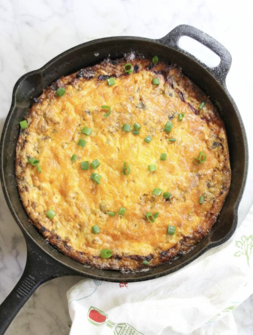 Spicy Sausage And Caramelized Onion Keto Breakfast Bake