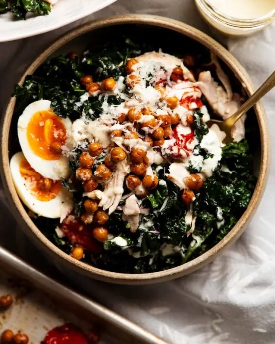 The Most Amazing Chicken Kale Salad