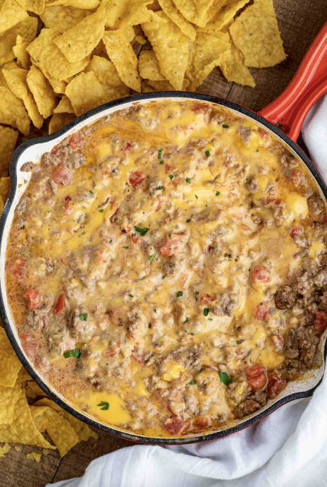 Cheesy Beef Rotel Dip