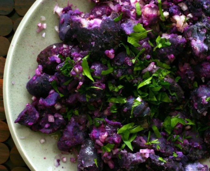 Fork-Crushed Purple Potatoes