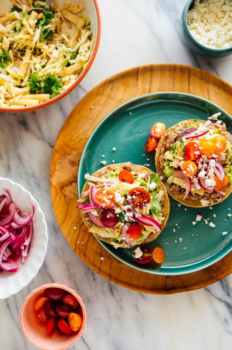 Crispy Bean Tostadas with Smashed Avocado and Jicama-Cilantro Slaw