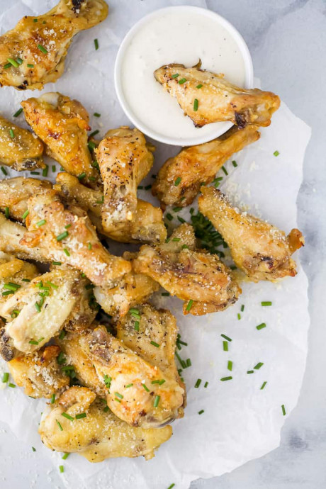 Baked Parmesan Garlic Chicken Wings Recipe