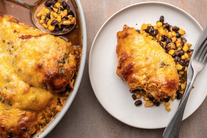 Chicken Casserole With Black Beans, Corn, and Salsa