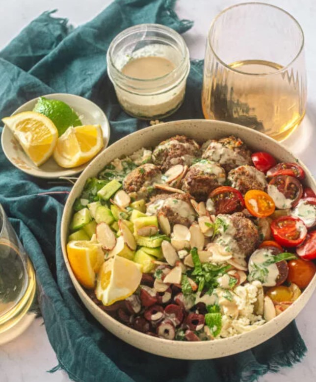Greek Meatball Bowl with Lemon Tahini Sauce — Recipes