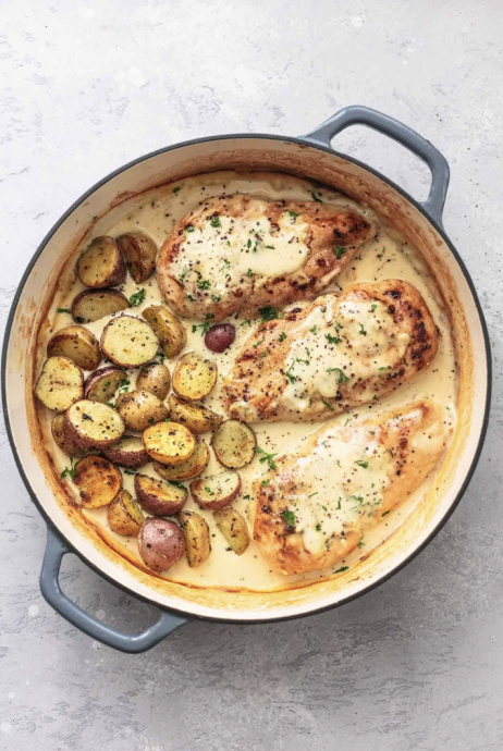 Chicken and Potatoes with Dijon Cream Sauce