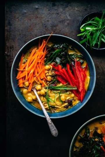 Turmeric Ginger Chickpea Noodle Soup