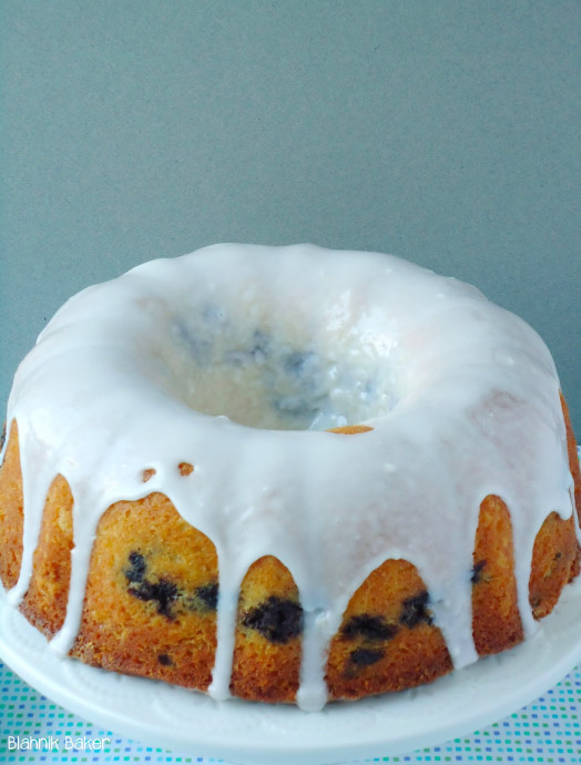 Blueberry Buttermilk Bundt Cake with Lemon Glaze