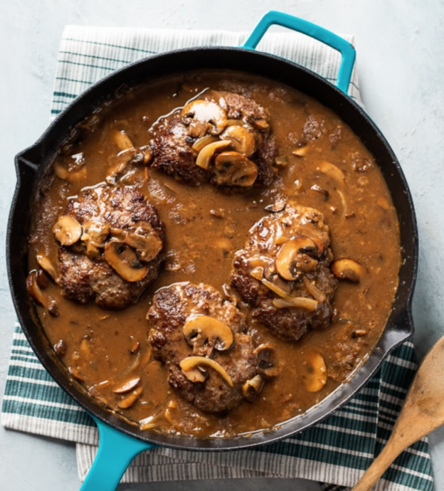 Salisbury Steak With Mushroom And Onion Gravy