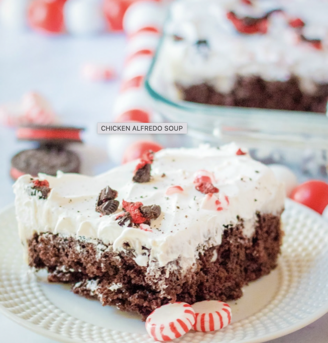 Peppermint Oreo Poke Cake