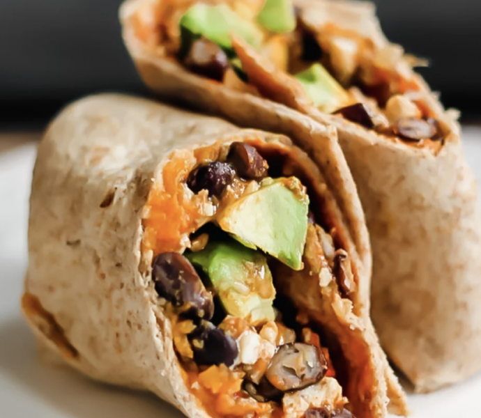 Healthy Sweet Potato, Black Bean & Avocado Breakfast Burritos