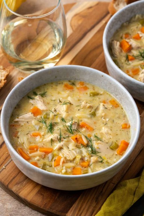 Lemon Chicken Orzo Soup