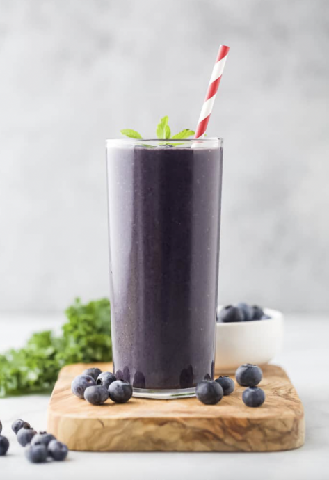 High Protein Blueberry Kale Smoothie Recipe