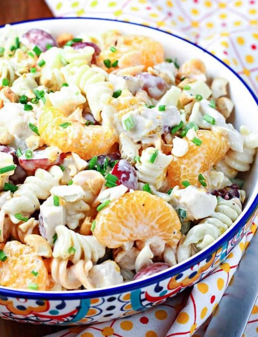 Orange Pineapple Chicken Pasta Salad