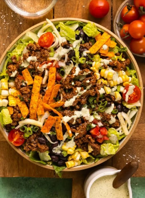 Taco Bowl Salad with Ground Beef